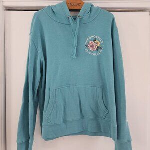 Aeropostale NYC Teal Floral Large Hooded Sweatshirt